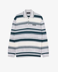 Runway Getextureerde Gestreepte Sweater met Polokraag