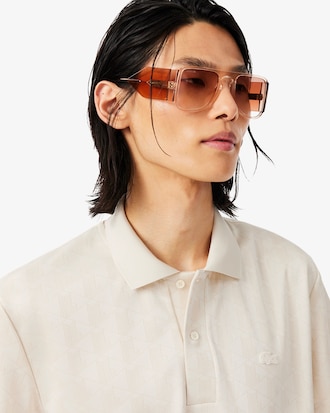 Classic Fit Monogram Jacquard Polohemd