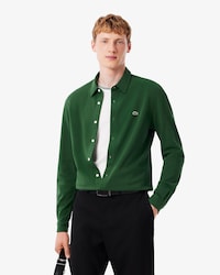 Slim Fit Katoenen Piqu&eacute; Hemd