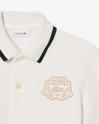 Petit Piqu&eacute; Polohemd met Badge Accenten