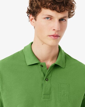 Classic Fit Petit Piqu&eacute; Polohemd met Borduursel