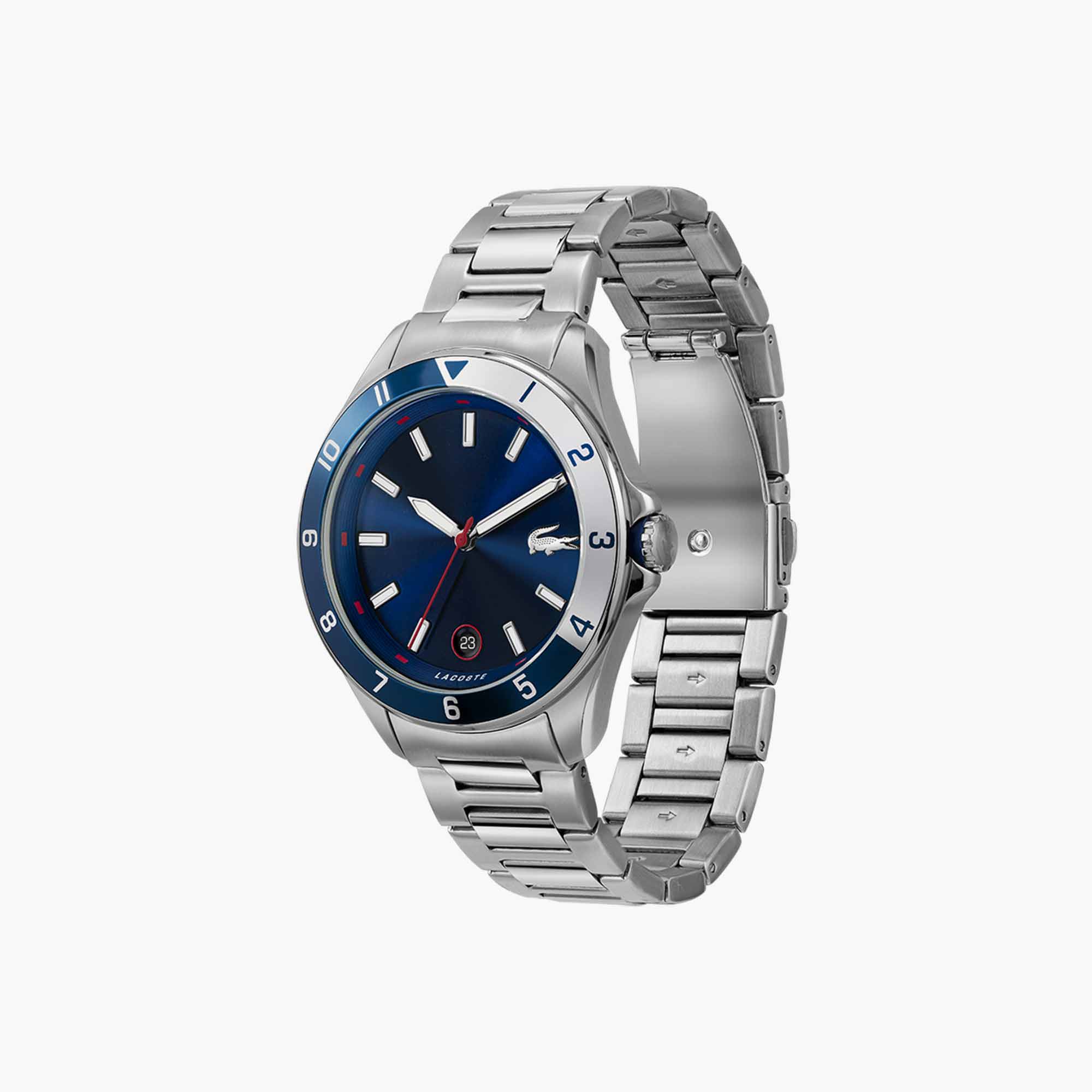 Horloge Tiebreaker blauw met 3 wijzers | LACOSTE