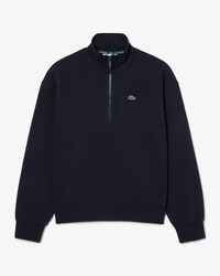 Piqu&eacute; Sweatshirt met Hoge Hals en Rits
