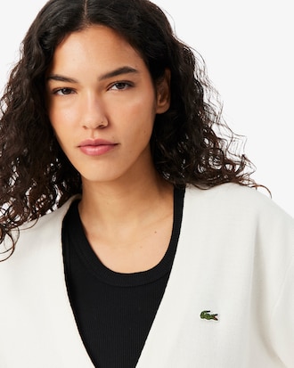 Katoenen Cardigan met Mossteek en V-hals