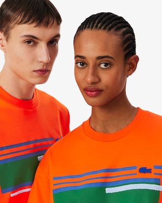 Runway Getextureerd Gestreept Jersey T-shirt