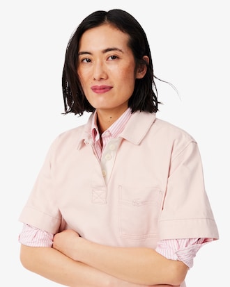Oversized Denim Polohemd