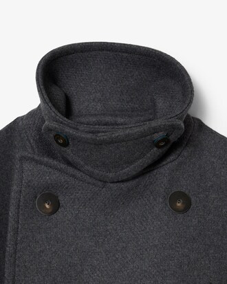 Runway Oversized Wollen Jas met Dubbele Rij Knopen