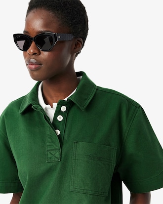 Oversized Denim Polohemd