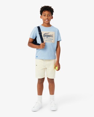 Katoenen T-shirt met Badge Accent