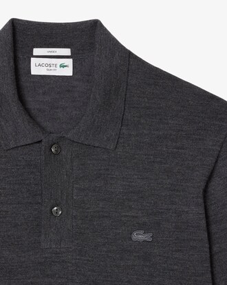 Kortmouwige Merinowollen Polosweater