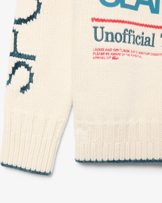 Runway Intarsia Sweater met Geborduurd Motief