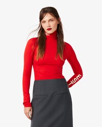 Runway Stretch T-shirt met Print en Hoge Hals