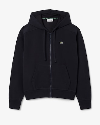 Piqu&eacute; Hoodie met Rits
