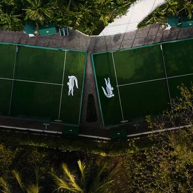 The padel courts at Club Lacoste Bali