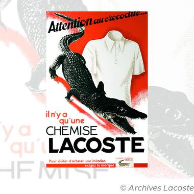 Image d'archive publicitaire chemise Lacoste