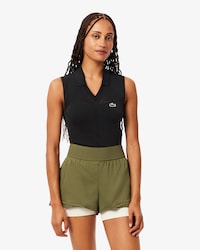 Ärmelloses Tennis-Polohemd aus Stretch-Strick