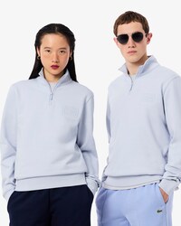 Sweatshirt mit hohem Nacken, Tiefpr&auml;gung und Rei&szlig;verschluss