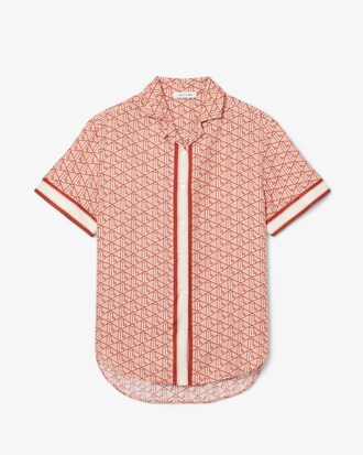 Oversized-Hemd mit Monogramm-Druck