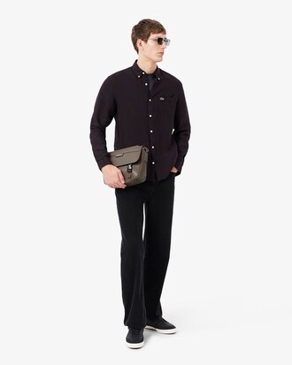 Umh&auml;ngetasche Ossian aus Leder mit Klappverschluss