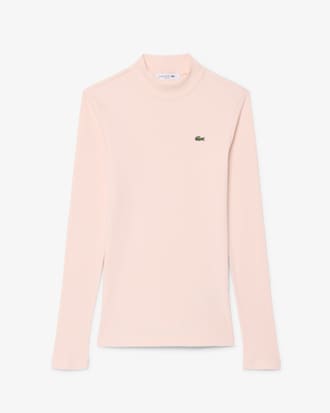 Slim Fit-T-Shirt mit langen &Auml;rmeln und hohem Kragen