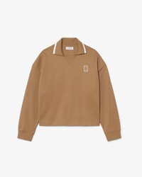Oversized-Sweatshirt aus Piqu&eacute; mit Polokragen