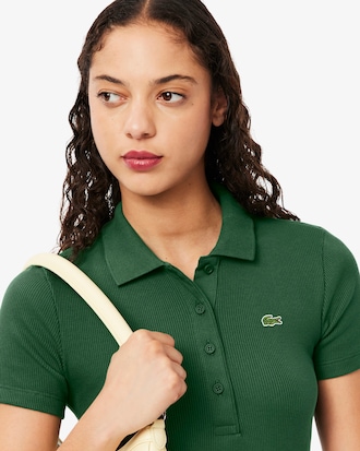 Slim Fit-Polohemd L.12.D aus gerippter Baumwolle