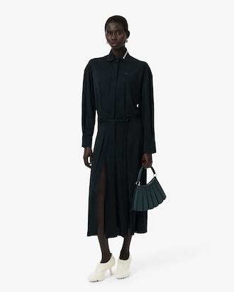 Maxi-Polokleid mit Faltenrock