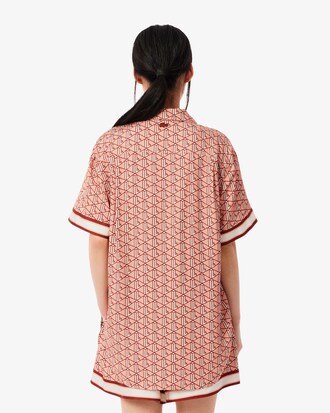 Oversized-Hemd mit Monogramm-Druck