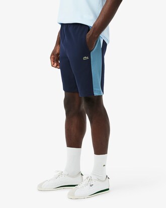 Shorts aus Baumwollfleece mit Colorblock-Design