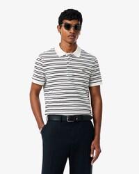 Gestreiftes Regular Fit-Polohemd aus Petit Piqu&eacute;