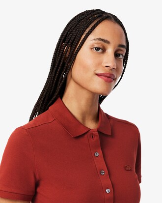 Slim Fit Damen LACOSTE Poloshirt aus Stretch-Baumwoll-Piqu&eacute;