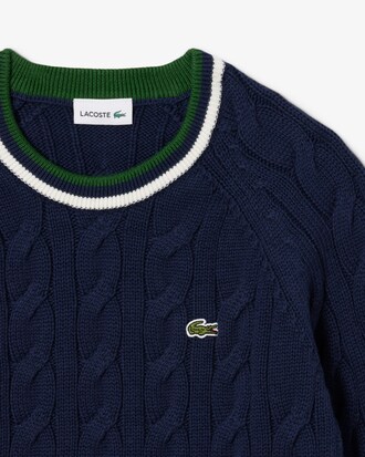 Pullover aus Wolle und Baumwolle mit Rundhalsausschnitt