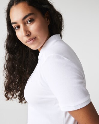 Slim Fit Damen LACOSTE Poloshirt aus Stretch-Baumwoll-Piqué