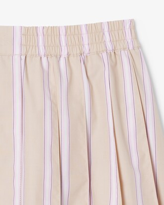 Gestreifter Faltenrock mit Shorts aus Popeline