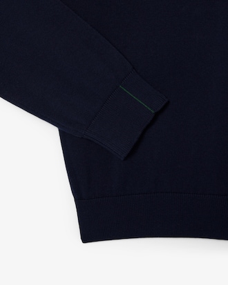 Einfarbiger Pullover aus Baumwolle mit Rundhalsausschnitt