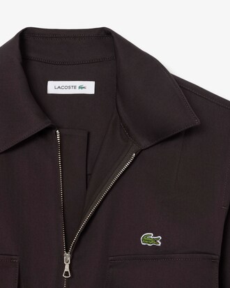 Spielanzug mit Polokragen aus Stretch-Gabardine