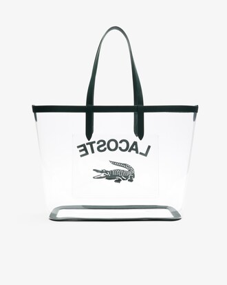 Große transparente Tote Bag Anna mit genarbtem Effekt