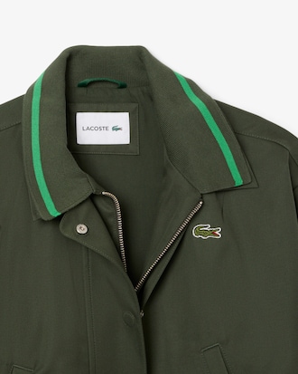 Oversized-Jacke aus Twill mit Logo-Polokragen
