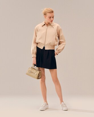 Jacke aus Stretch-Gabardine mit Doppelkragen
