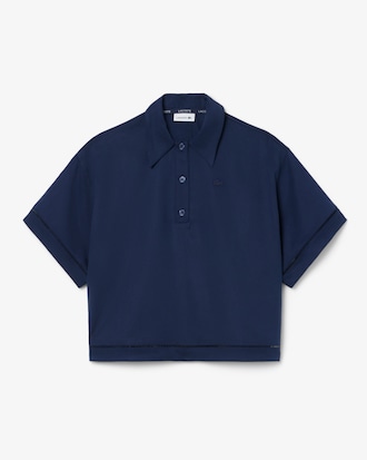 Oversized-Polohemd aus flie&szlig;endem Twill