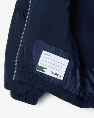 Daunenjacke mit Kapuze und Colorblock-Design