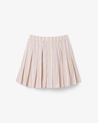 Gestreifter Faltenrock mit Shorts aus Popeline