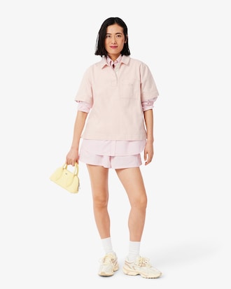 Oversized-Polohemd aus Denim