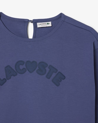 T-Shirt aus Baumwolle mit Branding und langen Ärmeln
