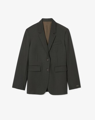 Karierter Blazer aus Wollmischgewebe