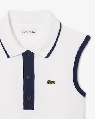 Polokleid aus Stretch-Piqué mit Falten