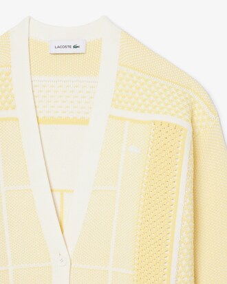Langer Cardigan Tennis Court aus Jacquard