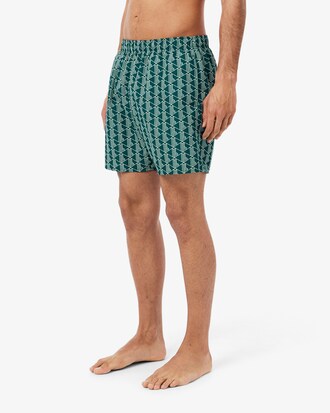 Halblange Badehose mit Monogramm-Druck