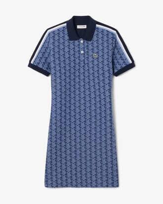 Slim Fit-Polokleid mit Monogramm aus Jacquard
