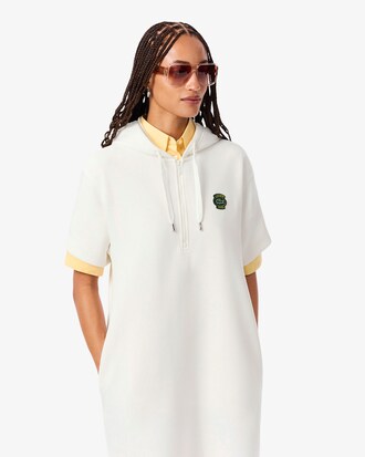 Kleid aus Piqué mit Kapuze